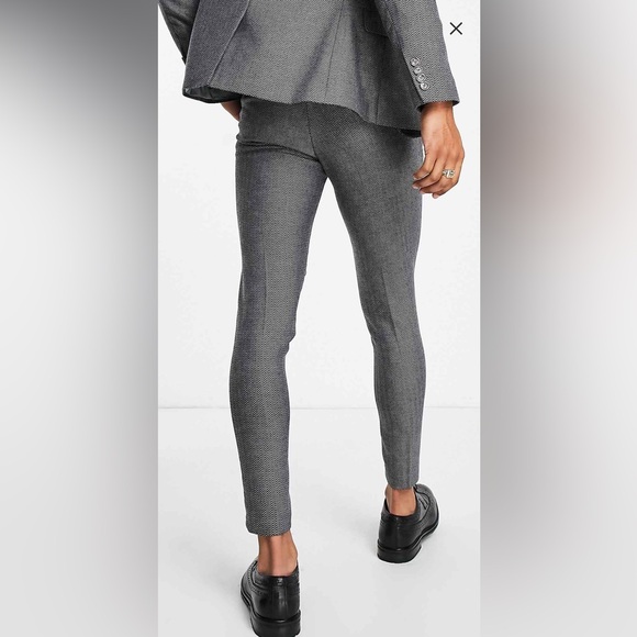 ASOS Super Skinny Wool Mix Suit Pants (28W/30L) with matching Jacket (36R) Grey - Picture 2 of 8